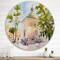 Designart - Rustic Church In The Village - Country Metal Circle Wall Art